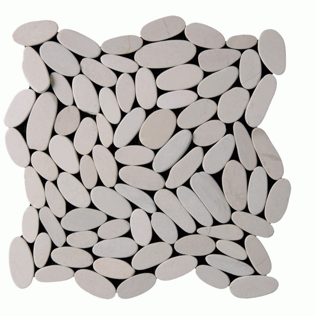 Maniscalco Stone Botany Bay Pebbles 12" x 12" Sliced River Rock Mosaic