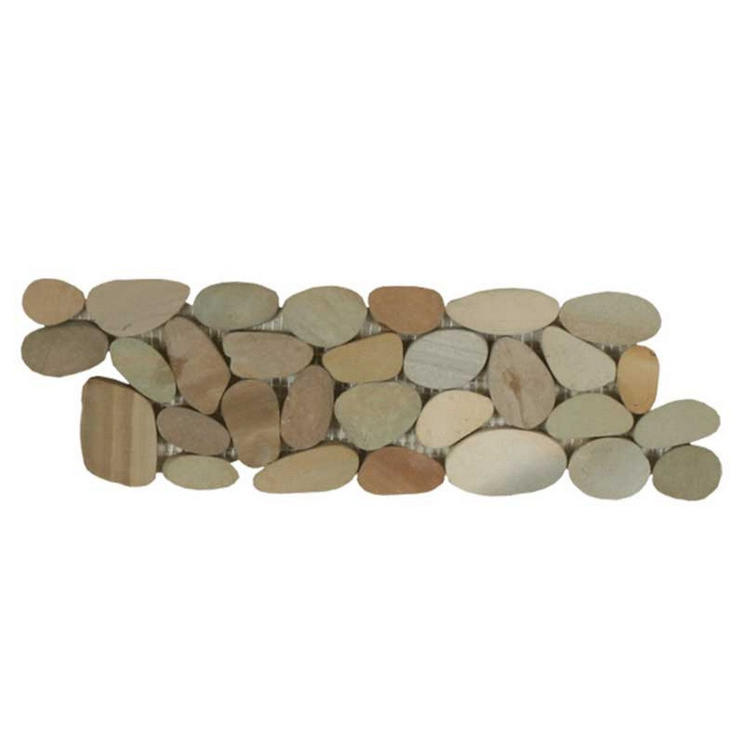 Maniscalco Stone Botany Bay Pebbles 4" x 12" Sliced Border River Rock Tile