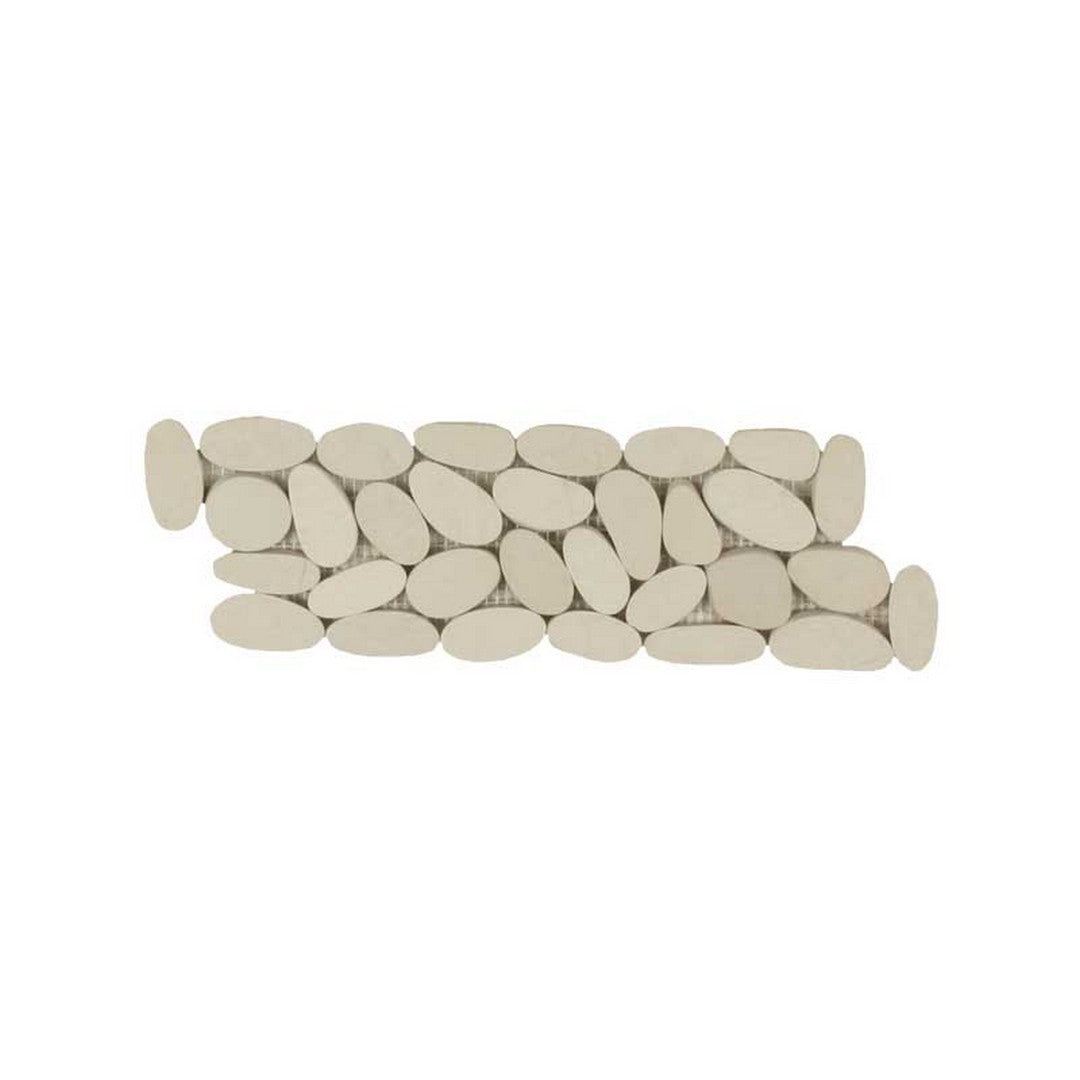 Maniscalco Stone Botany Bay Pebbles 4" x 12" Sliced Border River Rock Tile