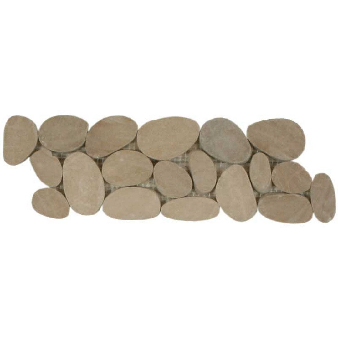 Maniscalco Stone Botany Bay Pebbles 4" x 12" Sliced Border River Rock Tile