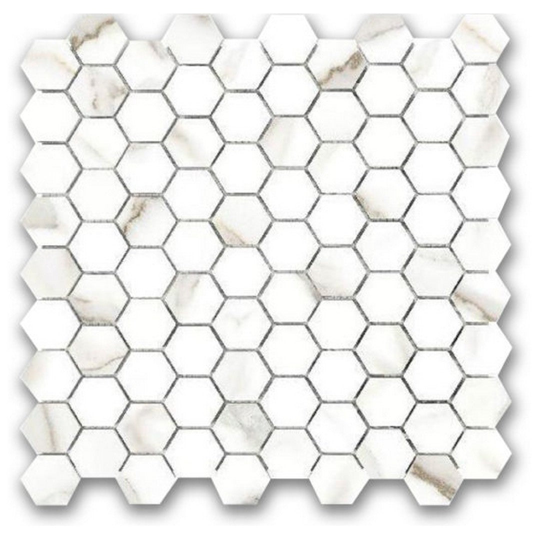 Qualis Ceramica Ardor 12" x 12" Rectified Polished Porcelain Hexagon 1" Mosaic