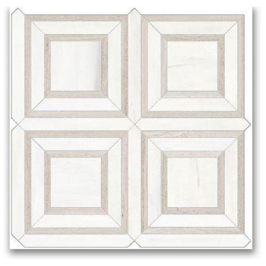 Qualis Ceramica Ardor 12" x 12" Rectified Polished Porcelain Piazza Mosaic