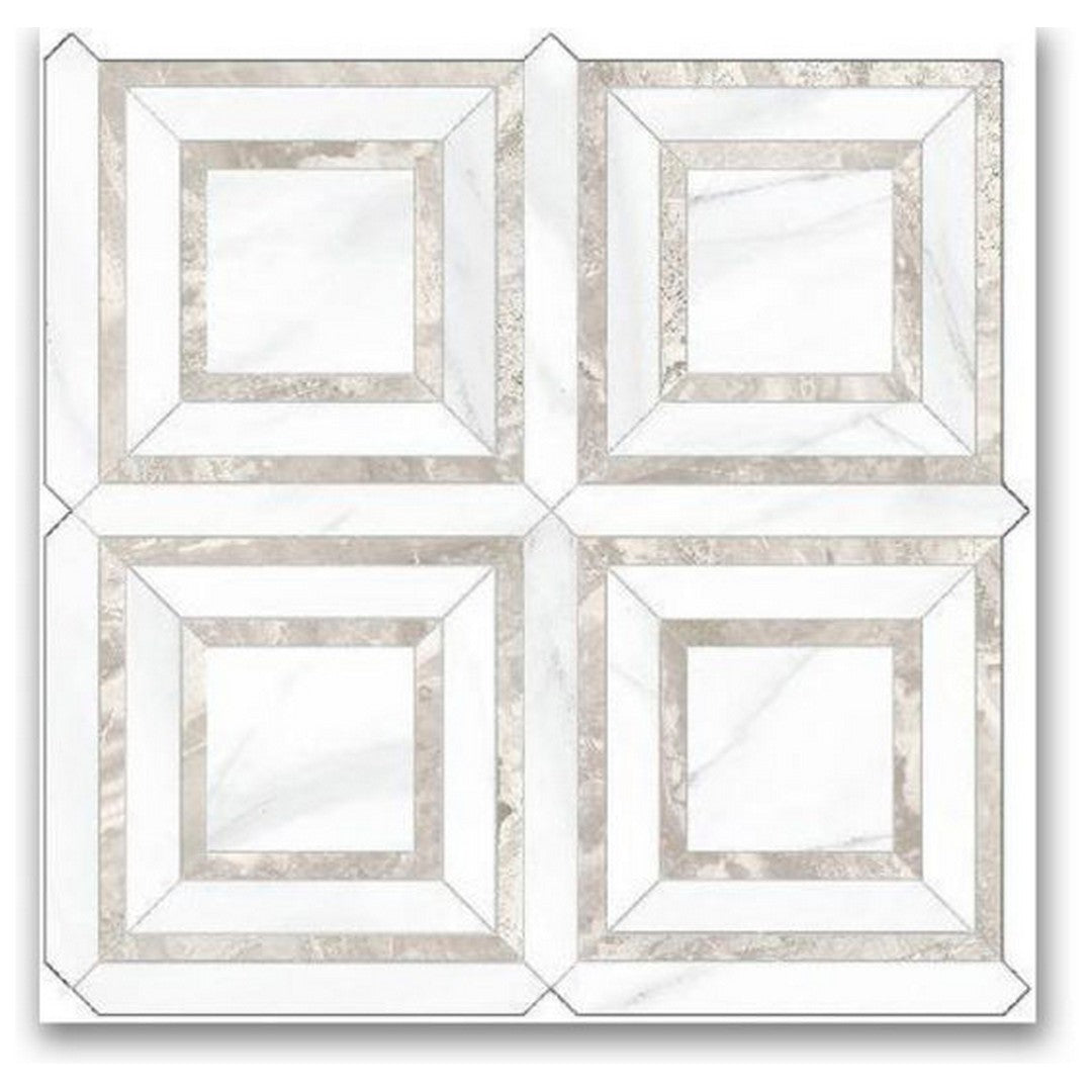 Qualis Ceramica Ardor 12" x 12" Rectified Polished Porcelain Piazza Mosaic