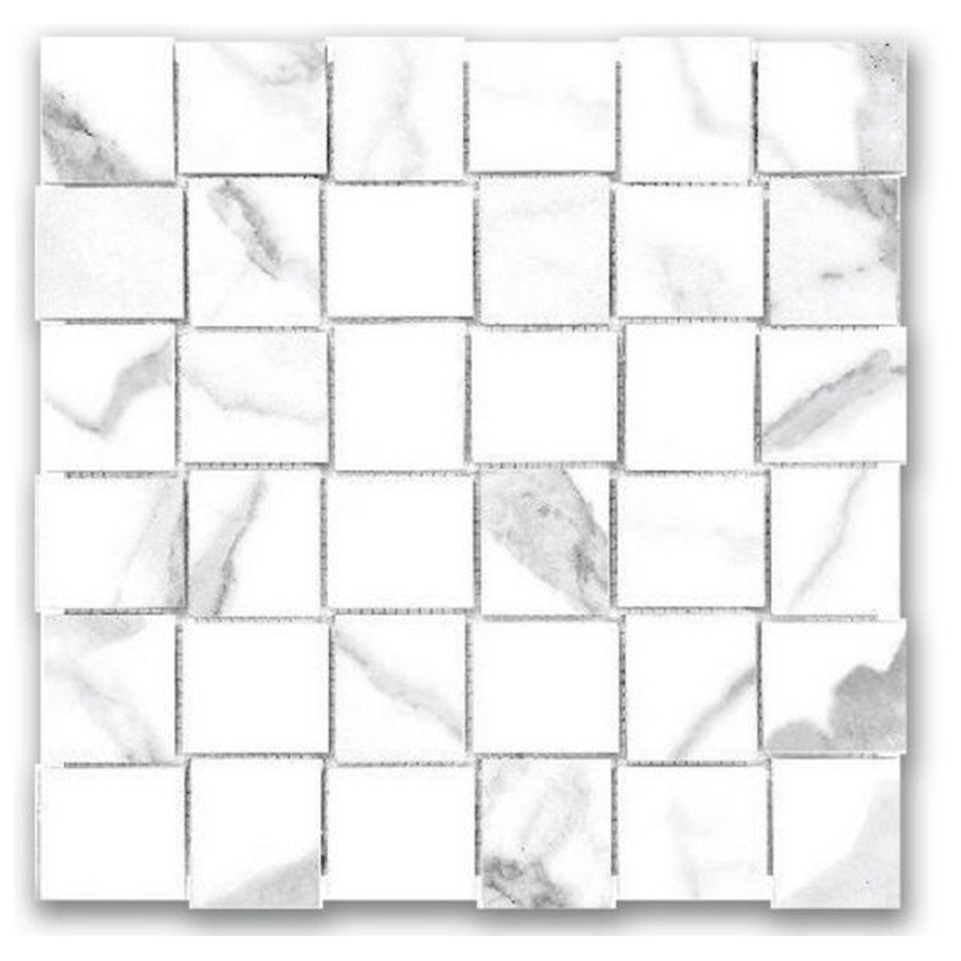 Qualis Ceramica Ardor 12" x 12" Rectified Polished Porcelain Basketweave 2" Mosaic