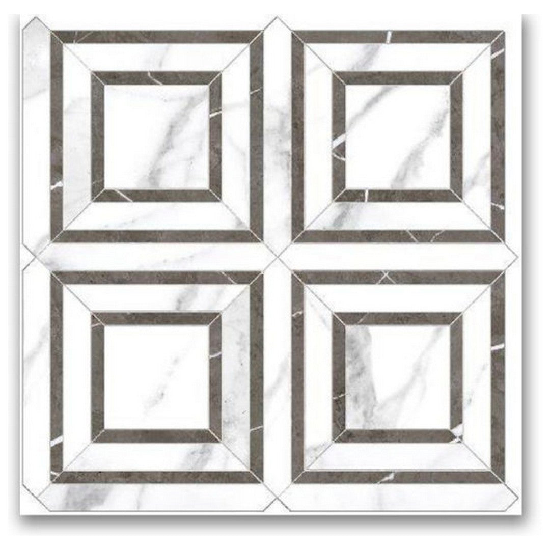 Qualis Ceramica Ardor 12" x 12" Rectified Polished Porcelain Piazza Mosaic