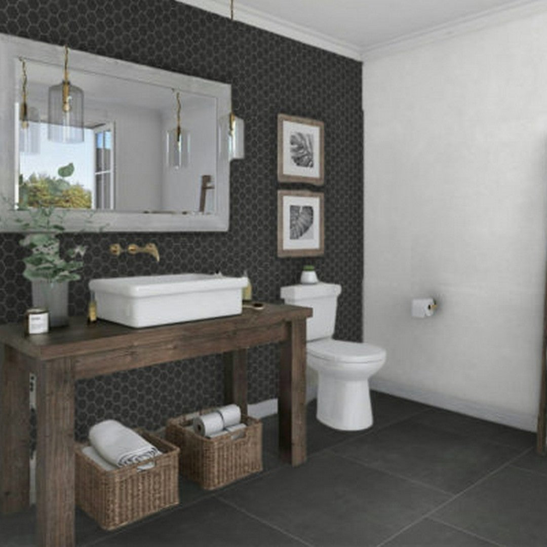 Qualis-Ceramica-Ashland-12-x-12-Rectified-Matte-Porcelain-Hexagon-3-Mosaic-Black-Mosaic