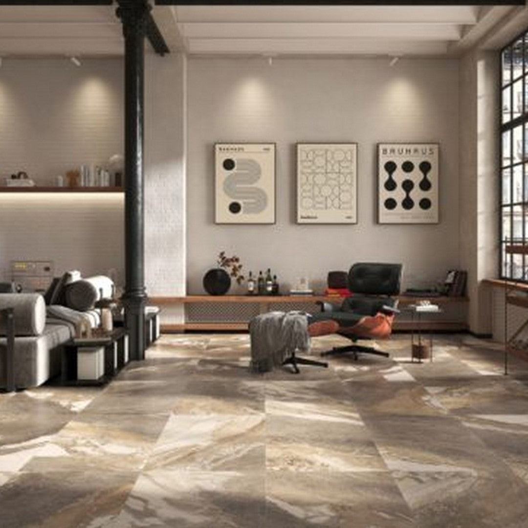 Qualis-Ceramica-Dynasty-24-x-48-Rectified-Porcelain-Tile-Taupe-Pol/Mat