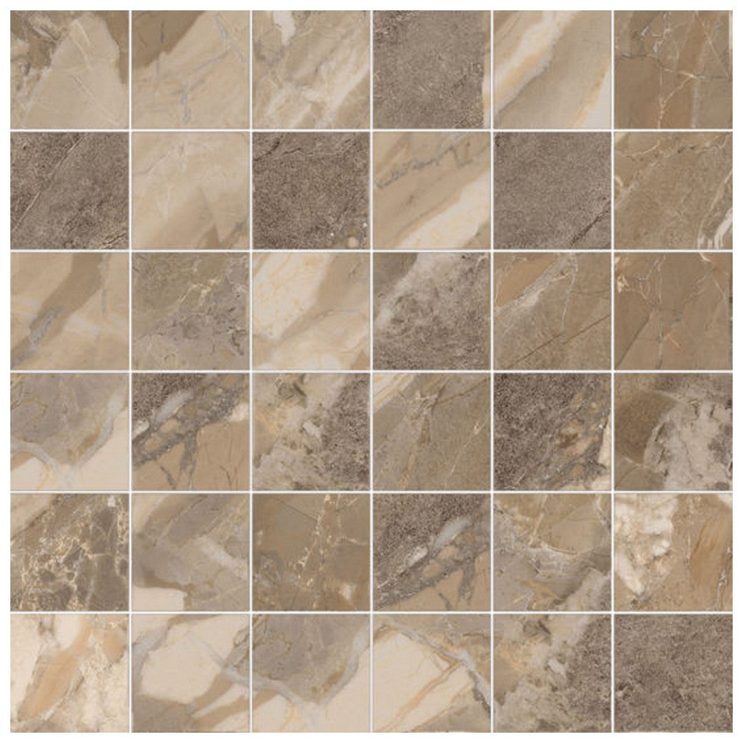 Qualis Ceramica Dynasty 12" x 12" Rectified Matte Porcelain 2" Mosaic