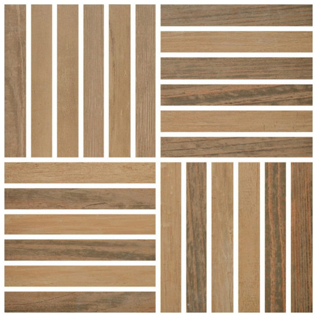 Qualis Ceramica Highland 12" x 12" Rectified Matte Porcelain Strip Mosaic