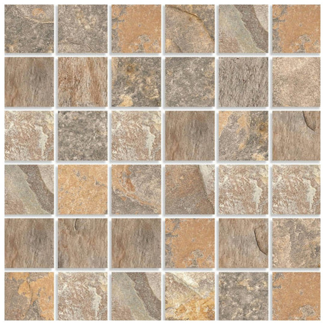 Qualis Ceramica Nepal Slate 12" x 12" Matte Porcelain 2" Mosaic