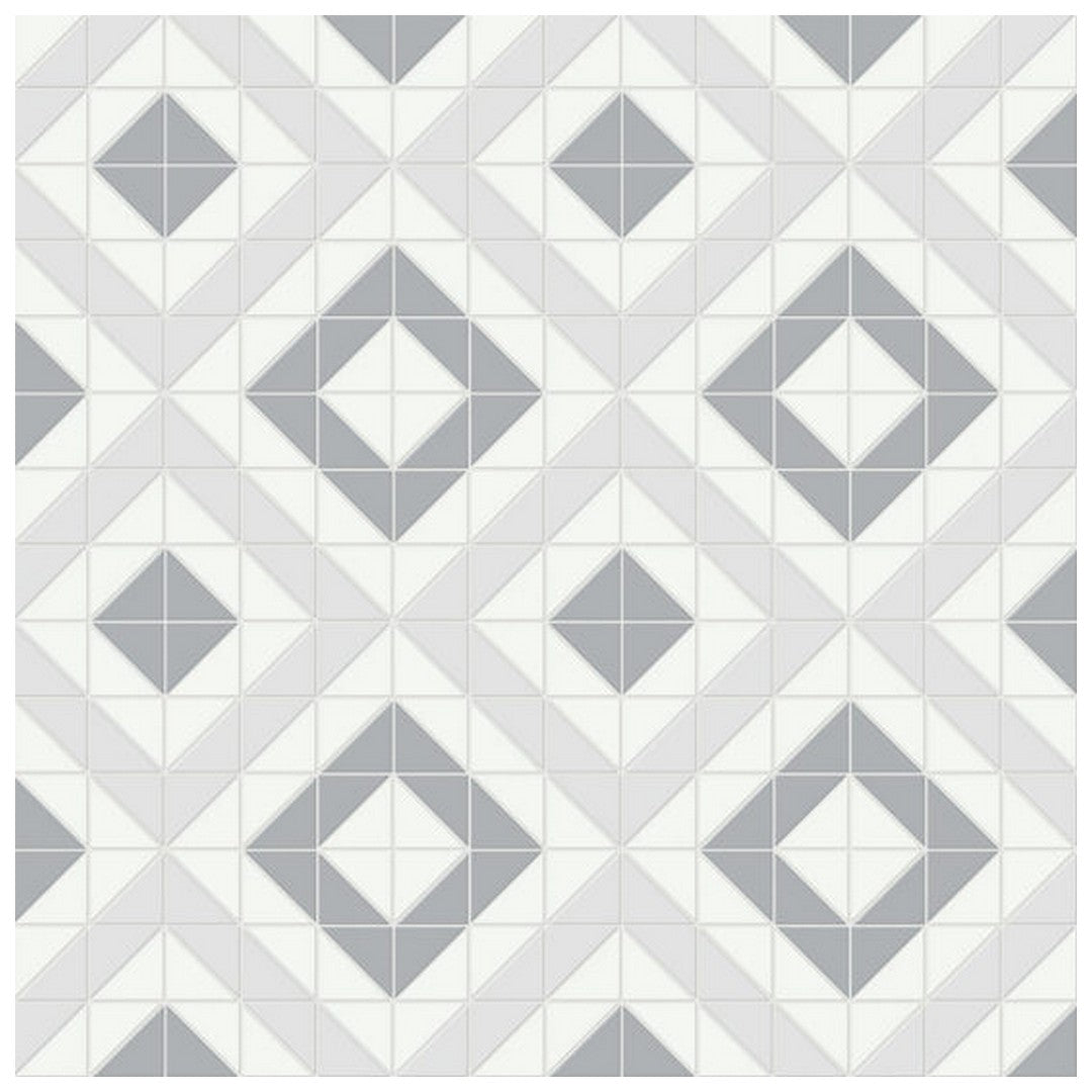 Qualis Ceramica Traditions 10" x 10" Matte Porcelain Cubic Pattern Mosaic