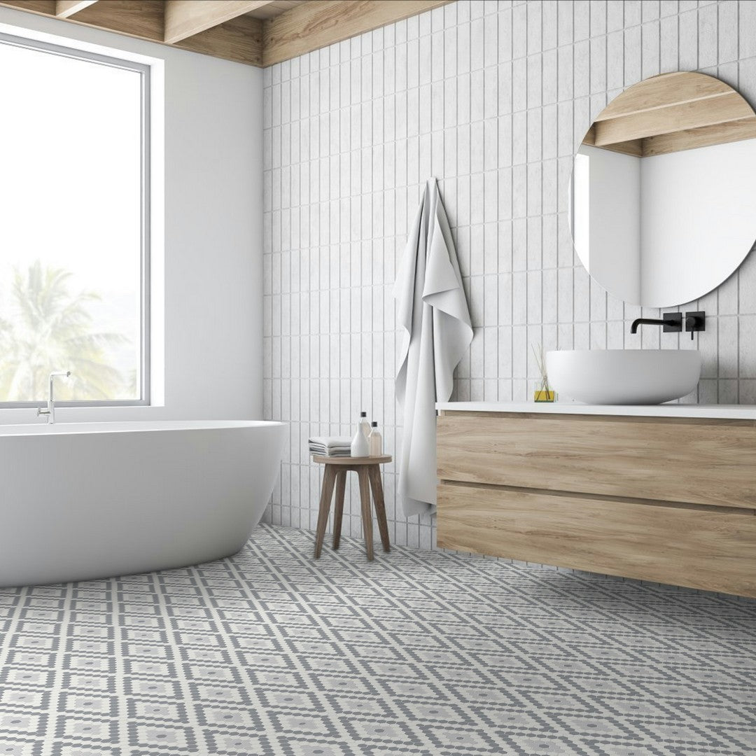 Qualis-Ceramica-Traditions-7.68-x-13.30-Matte-Porcelain-Diamond-Pattern-Mosaic-Afternoon-Blen