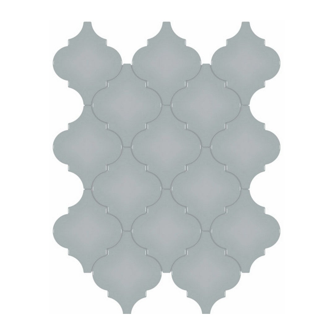 Qualis Ceramica Traditions 10.43" x 13.30" Glossy Porcelain Arabesque Mosaic