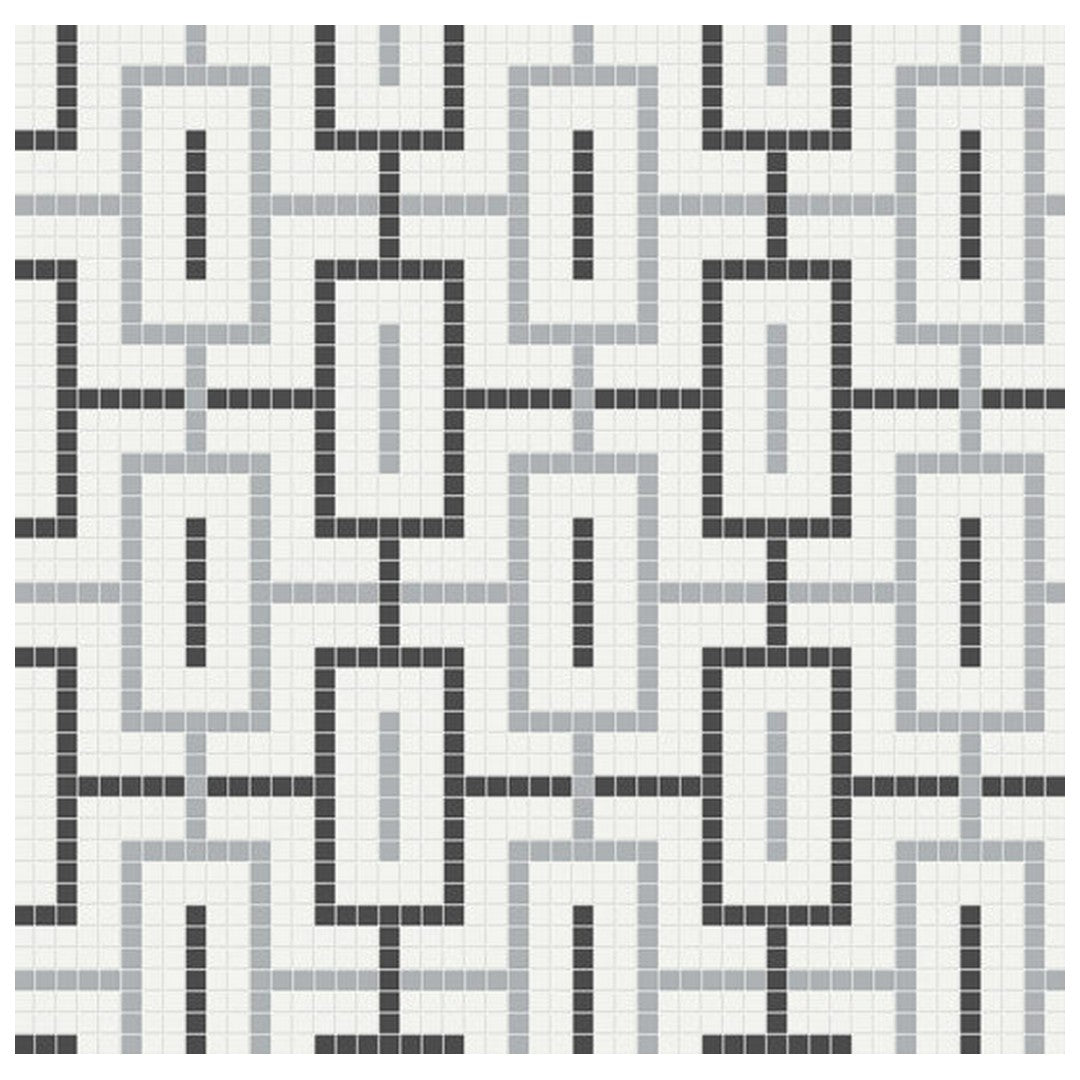 Qualis Ceramica Traditions 11.42" x 11.42" Matte Porcelain Chain Pattern Mosaic