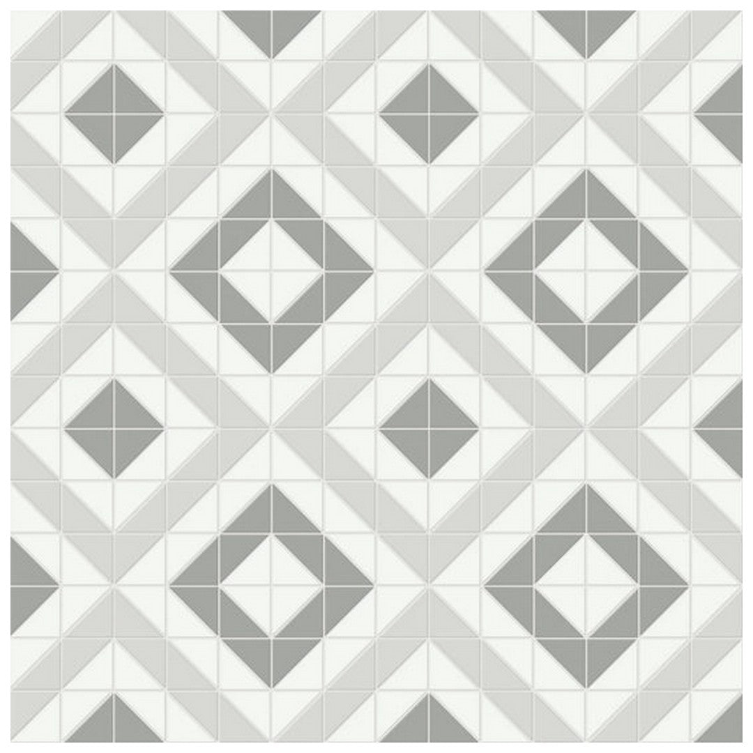Qualis Ceramica Traditions 10" x 10" Matte Porcelain Cubic Pattern Mosaic