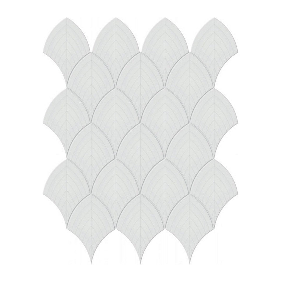 Qualis Ceramica Traditions 10.75" x 13.35" Glossy Porcelain Scallop Mosaic