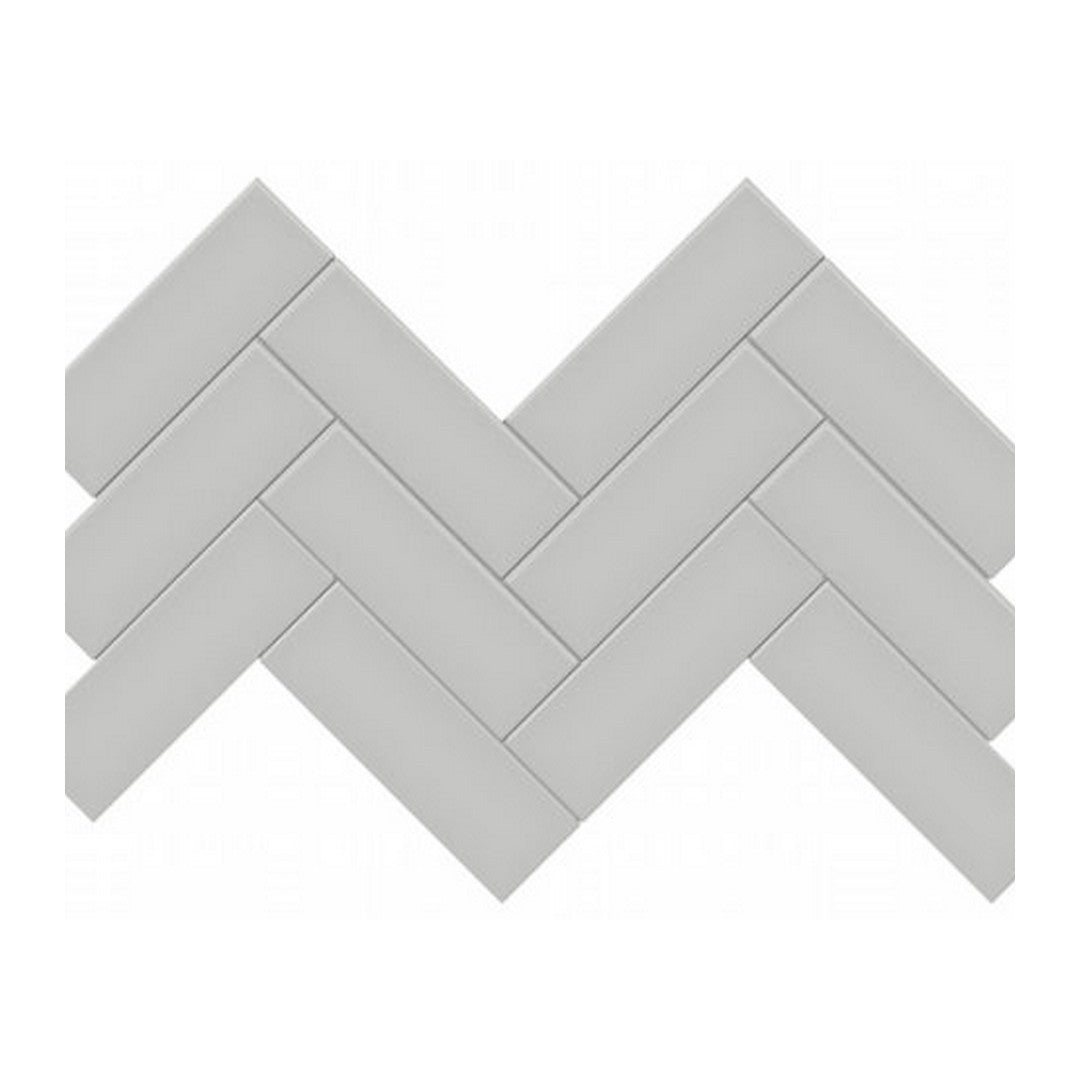 Qualis Ceramica Traditions 8.23" x 15.83" Glossy Porcelain Herringbone 2×6" Mosaic