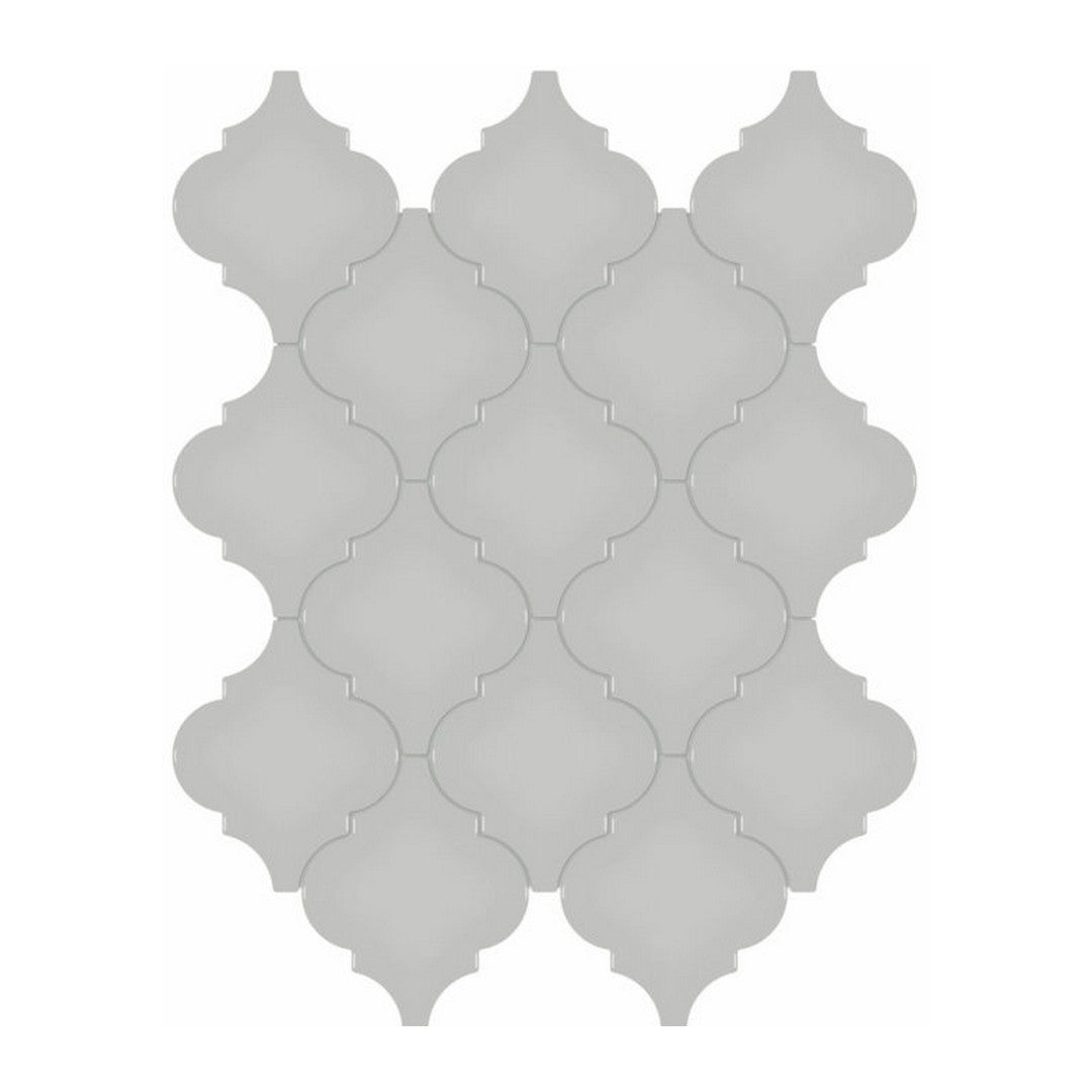 Qualis Ceramica Traditions 10.43" x 13.30" Glossy Porcelain Arabesque Mosaic