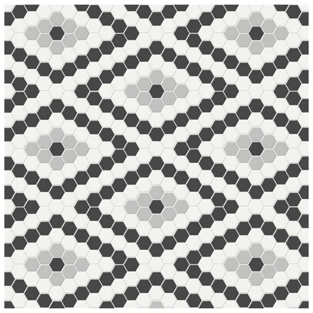 Qualis Ceramica Traditions 7.68" x 13.30" Matte Porcelain Diamond Pattern Mosaic