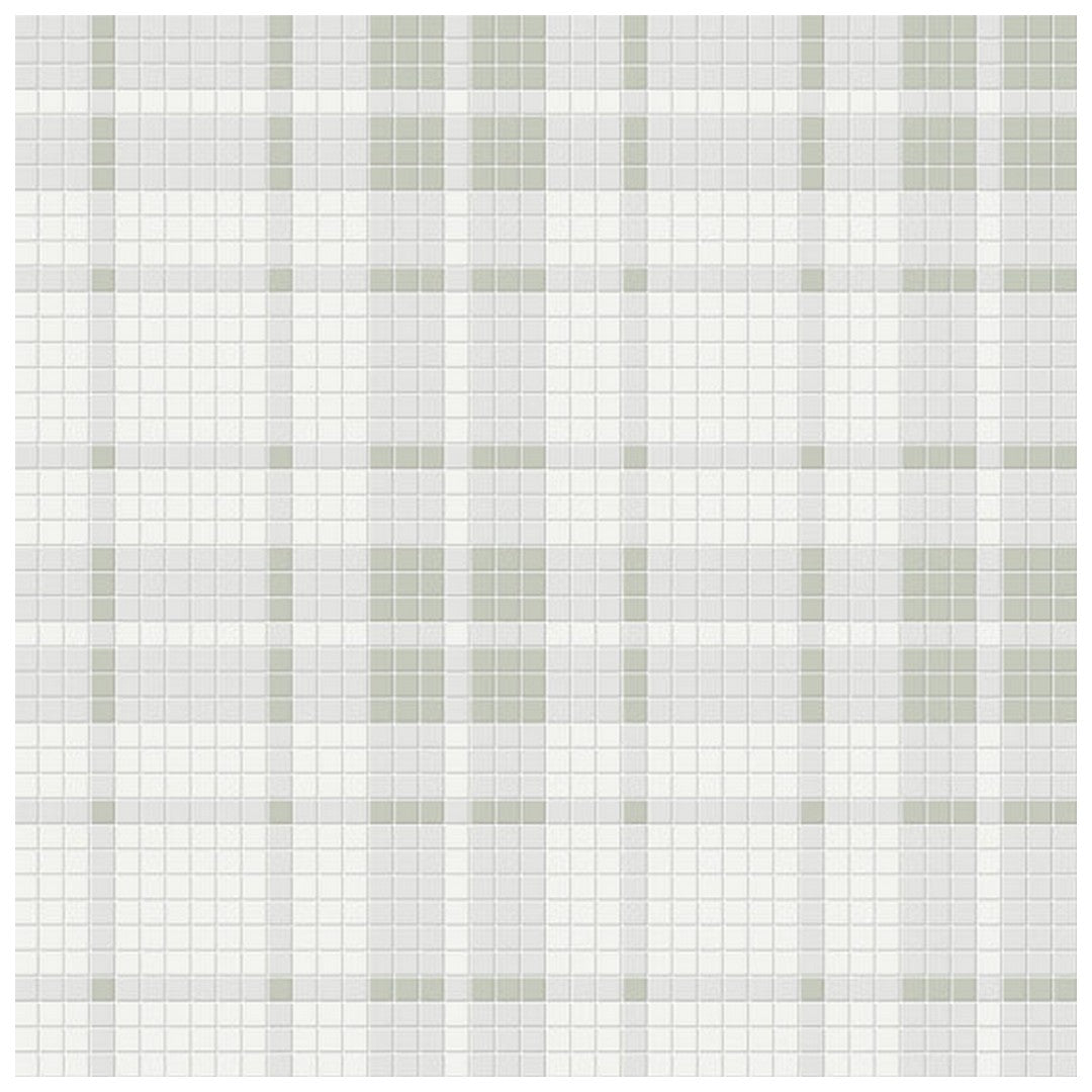 Qualis Ceramica Traditions 13.58" x 13.58" Matte Porcelain Plaid Pattern Mosaic