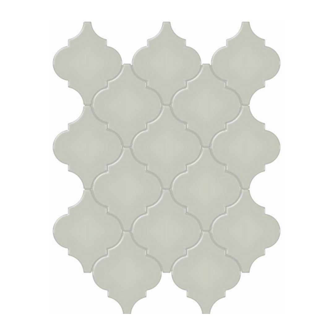 Qualis Ceramica Traditions 10.43" x 13.30" Glossy Porcelain Arabesque Mosaic