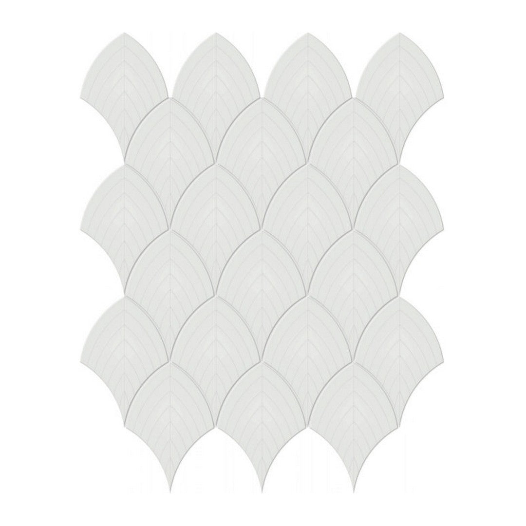 Qualis Ceramica Traditions 10.75" x 13.35" Glossy Porcelain Scallop Mosaic