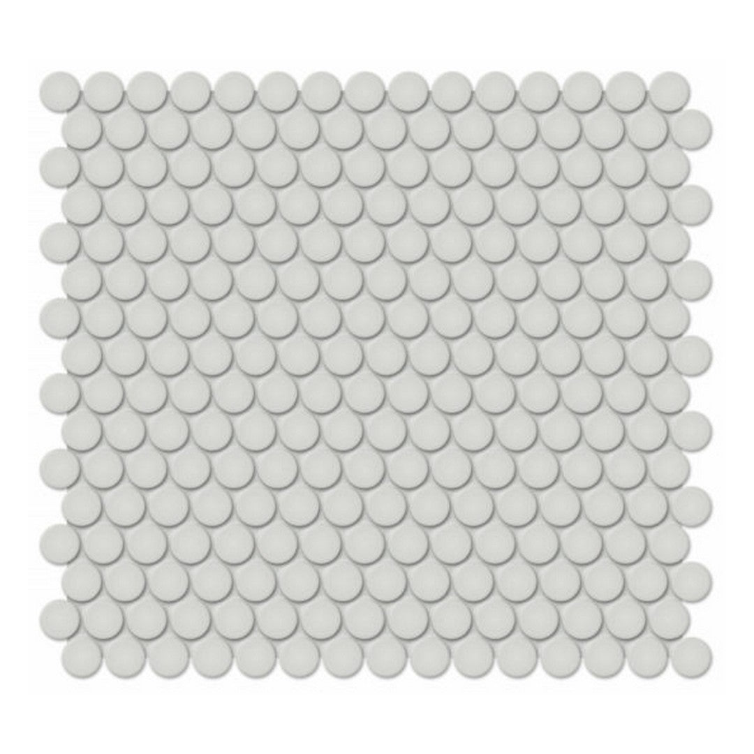 QC Traditions 11.38" x 12.32" Glossy Porcelain Penny Round 0.75" Mosaic