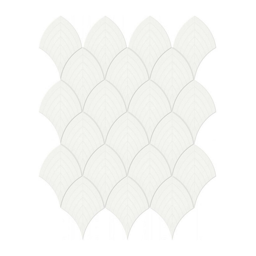 Qualis Ceramica Traditions 10.75" x 13.35" Glossy Porcelain Scallop Mosaic