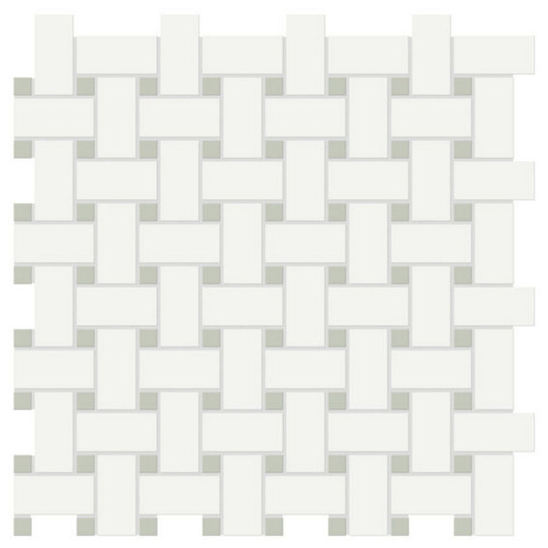 Qualis Ceramica Traditions 11.73" x 11.73" Matte Porcelain Basketweave Mosaic