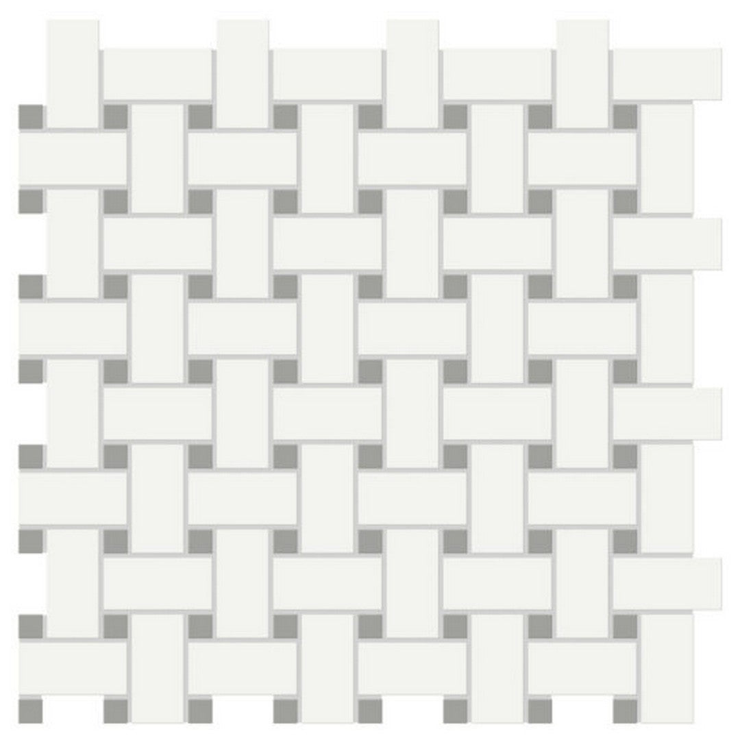 Qualis Ceramica Traditions 11.73" x 11.73" Matte Porcelain Basketweave Mosaic