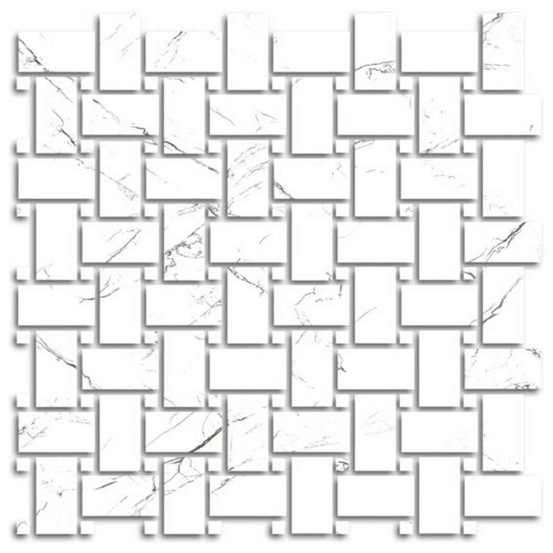 Qualis Ceramica Treasure 12" x 12" Polished Porcelain Basketweave Mosaic