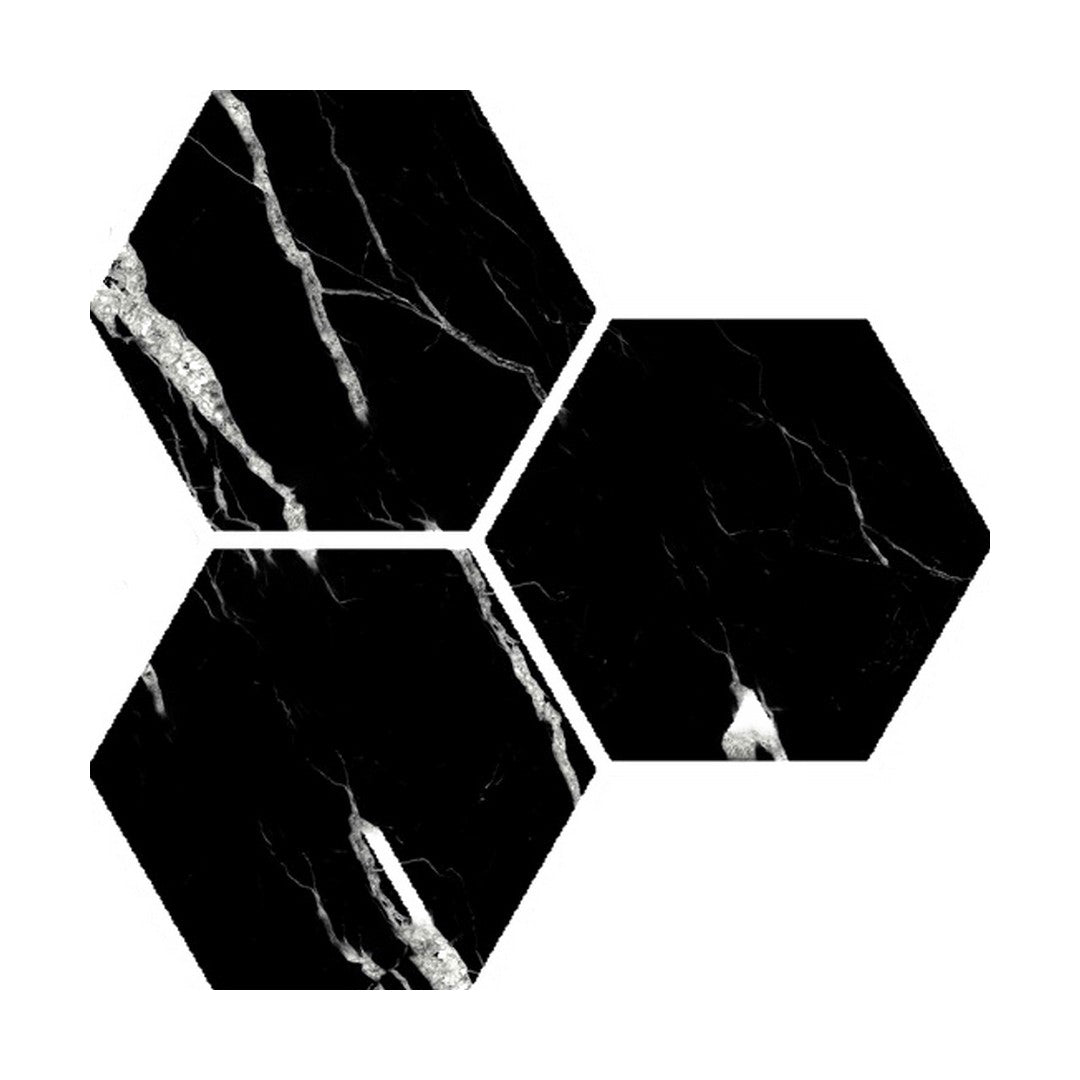 Qualis Ceramica Treasure 6" x 6" Carved Porcelain Hexagon Tile