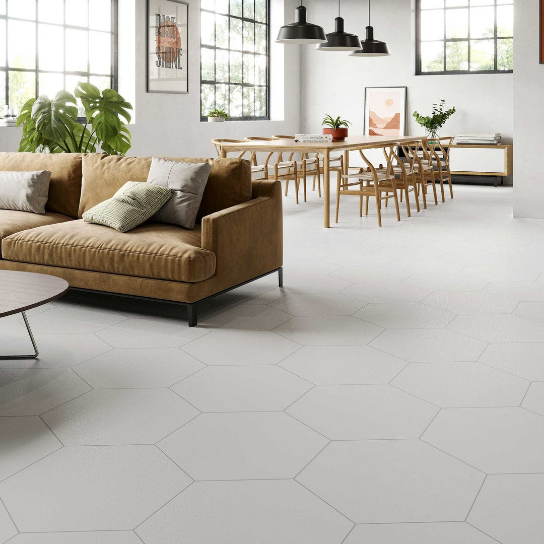 Tesoro-Argos-19-x-22-Pressed-Textured-Hexagon-Porcelain-Tile-White