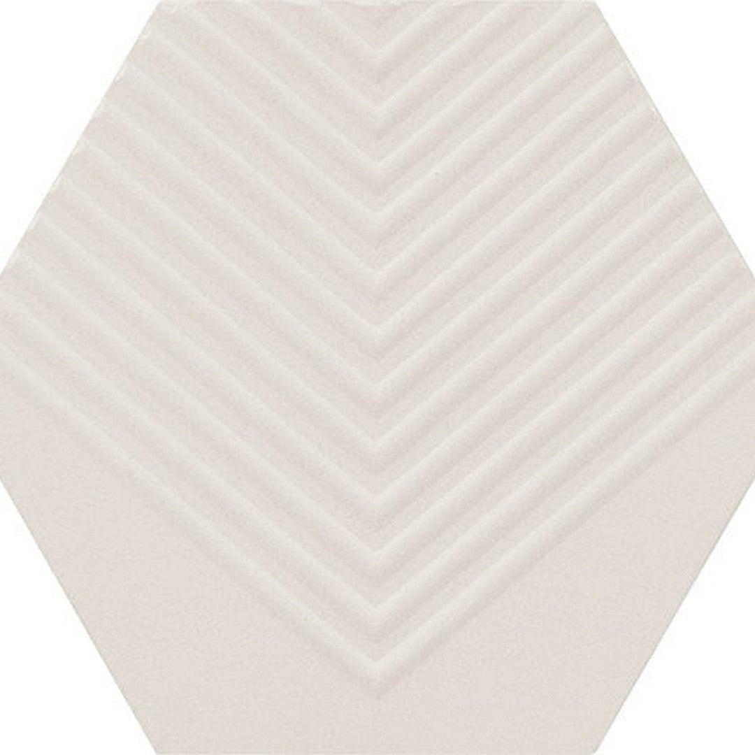 Marazzi Rhyme and Reason 4" x 5" Matte Ceramic Ripple Hexagon Tile