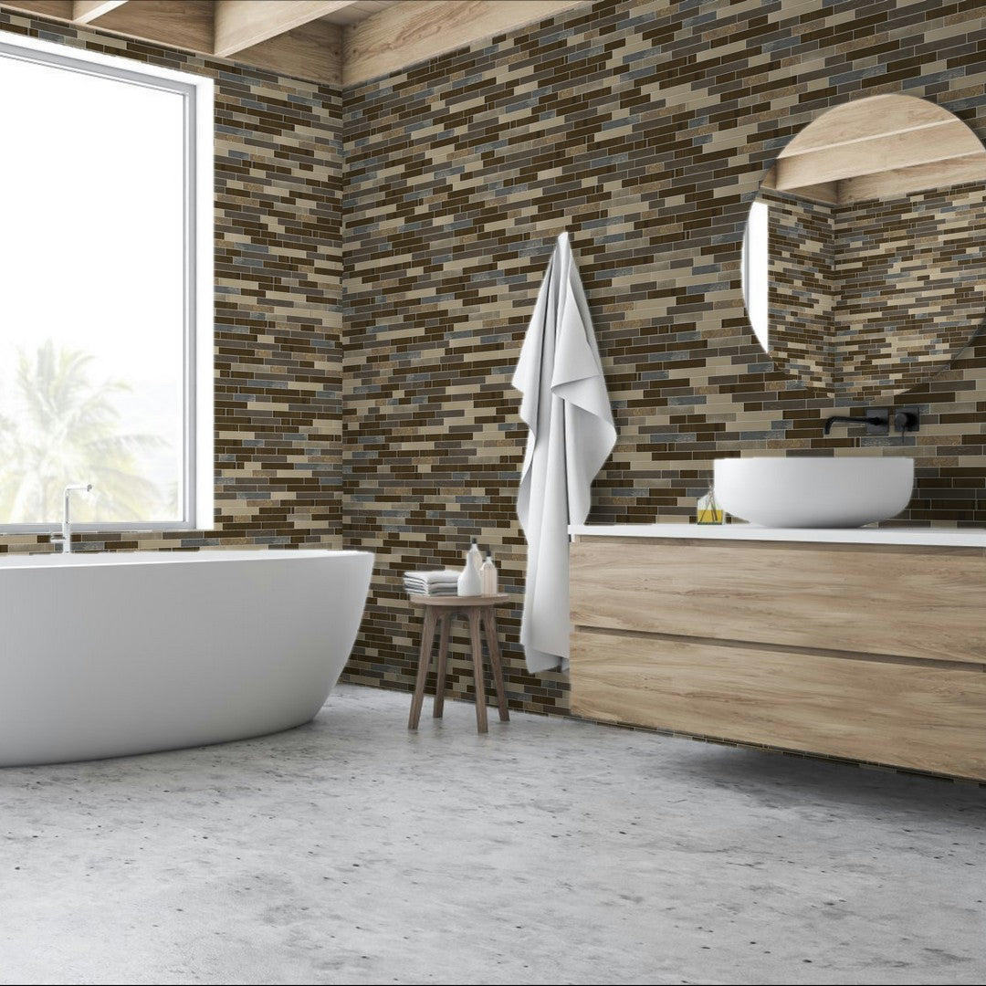 Qualis-Ceramica-Chelsea-11.6-x-12-Slate-Glass-Baguette-Mosaic-Beige-Brown