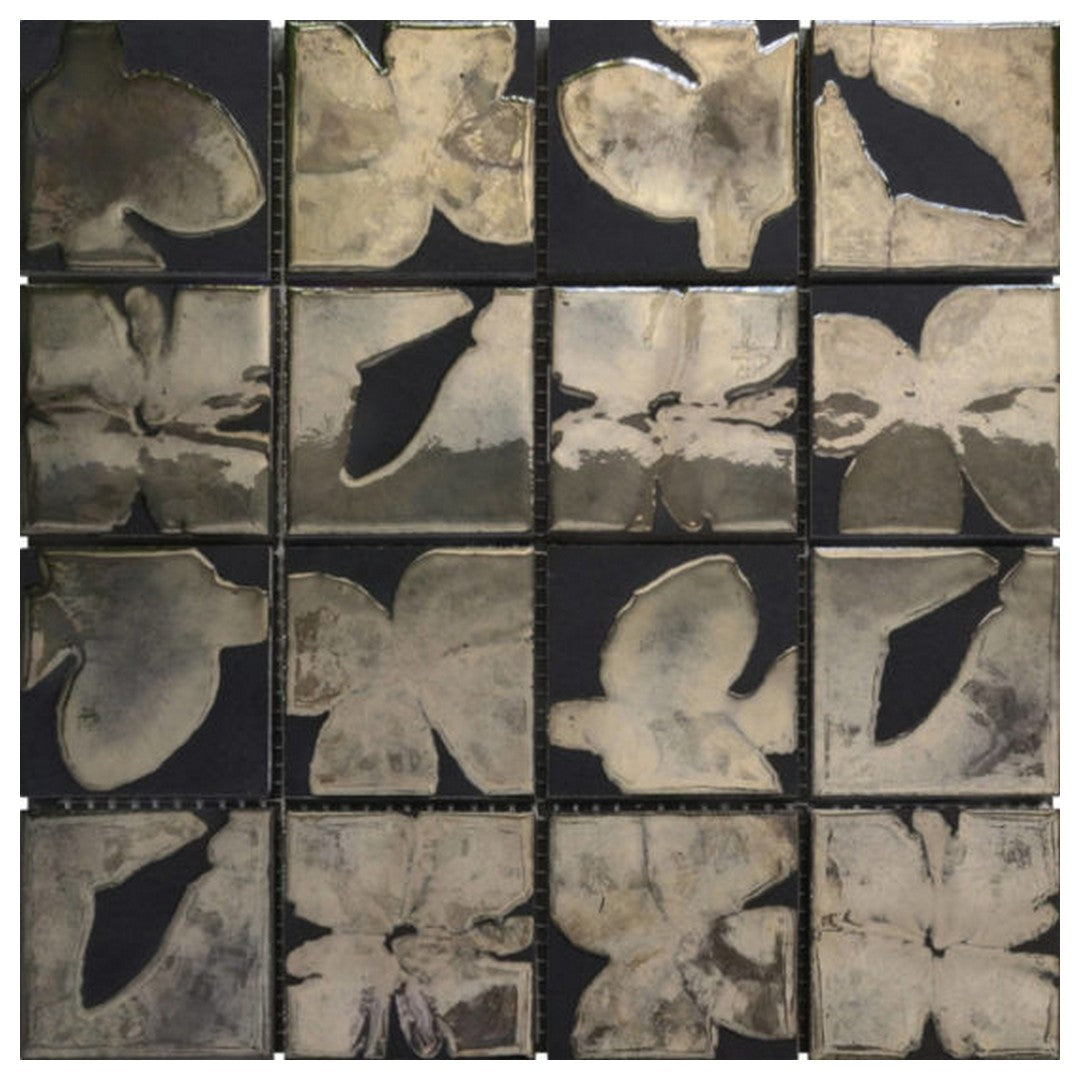 Qualis Ceramica Chelsea 11.8" x 11.8" Ceramic 3" Flowers Mosaic