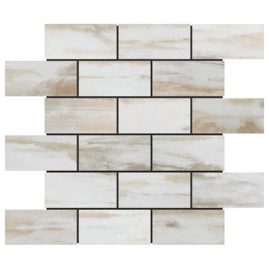 QC Chelsea 12" x 12" Slate Ceramic 2x4" Mix Rough Surface Mosaic