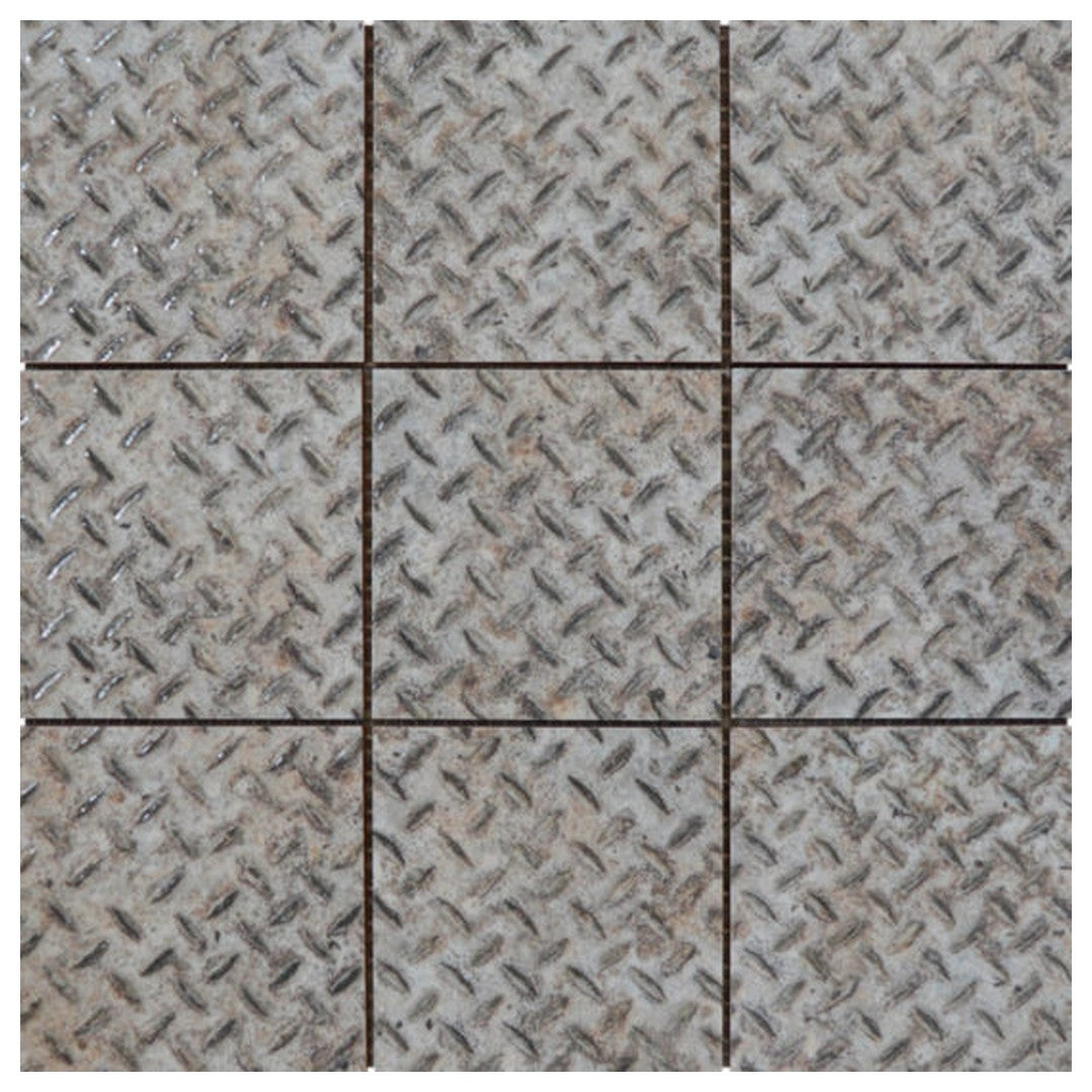 Qualis Ceramica Chelsea 12" x 12" Ceramic 4" Industrial Relief Pattern Mosaic