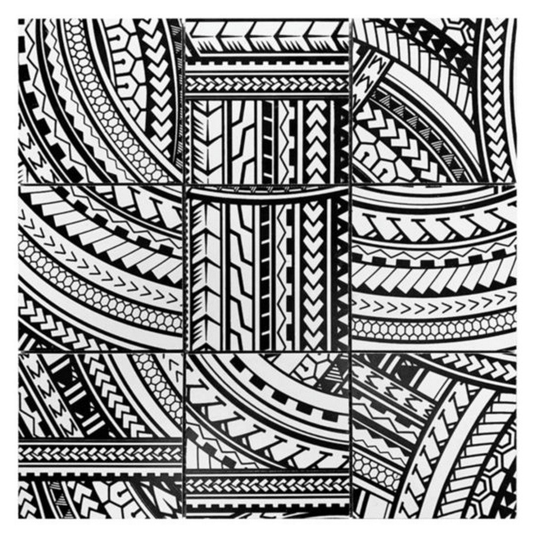 Qualis Ceramica Chelsea 12" x 12" Ceramic 4" Island Native Series Mosaic