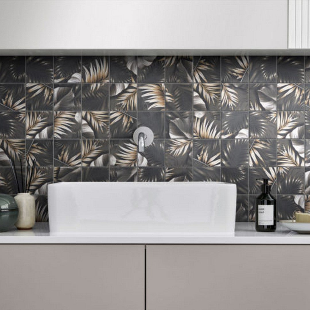 Qualis-Ceramica-Chelsea-12-x-12-Ceramic-4-Floral-Palm-Mosaic-Brown-Beige