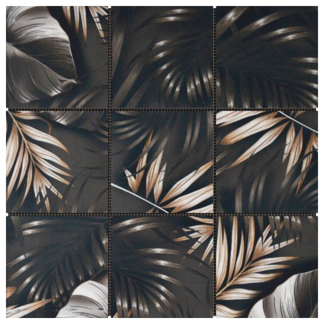 Qualis Ceramica Chelsea 12" x 12" Ceramic 4" Floral Palm Mosaic