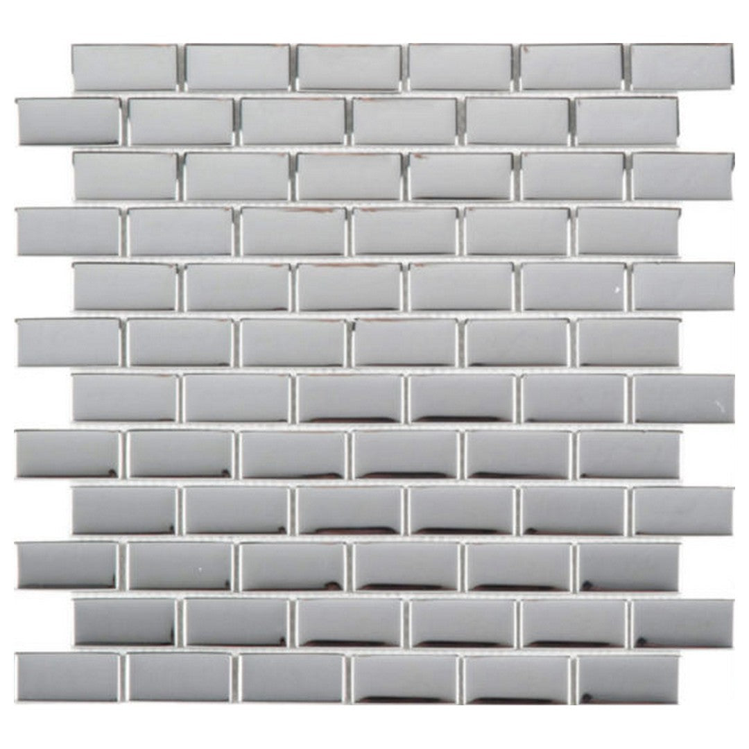 Qualis Ceramica Chelsea 12" x 12" Glass 1x2" Brick Mosaic