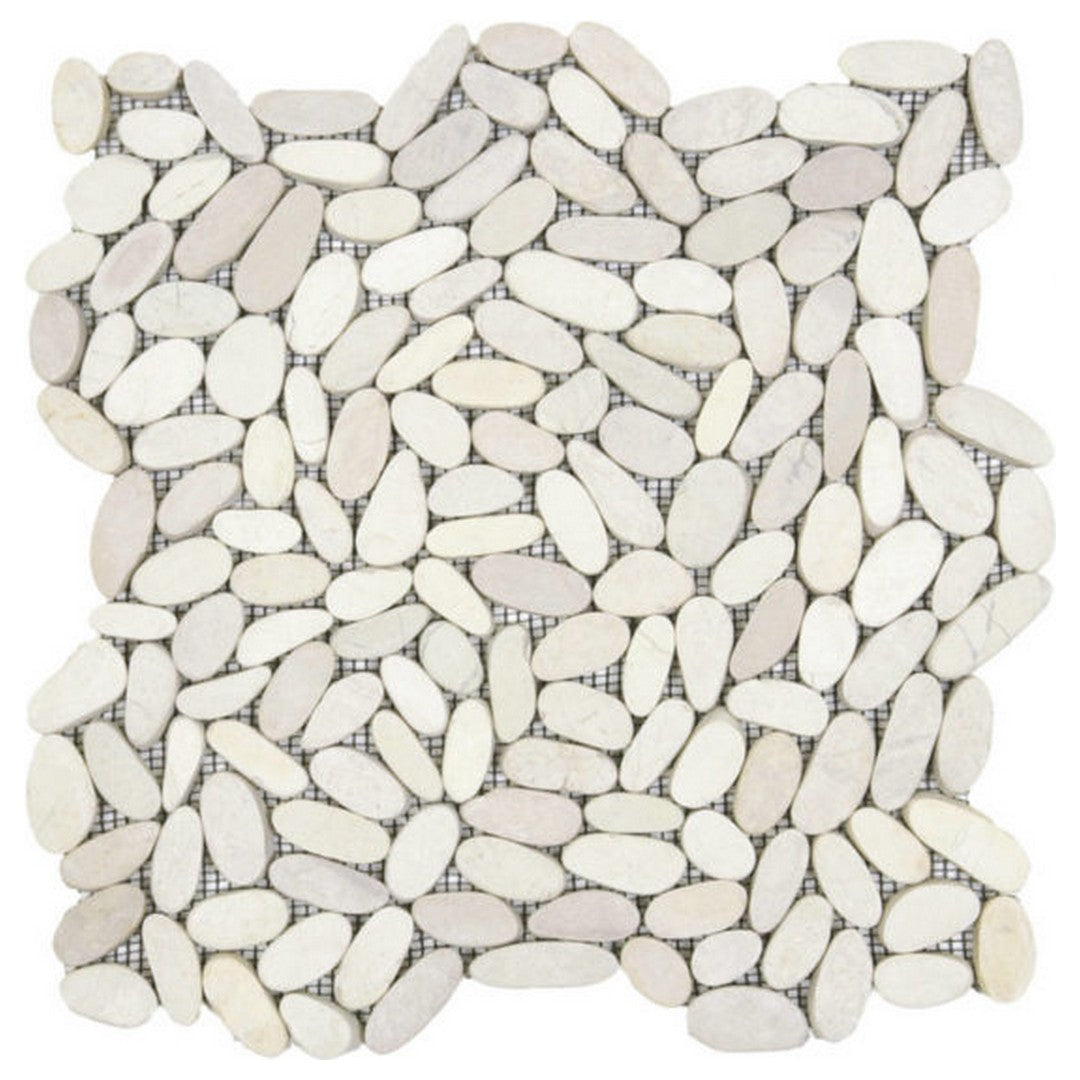 Qualis Ceramica Chelsea 12" x 12" Matte Natural Stone Sliced Pebble Mosaic
