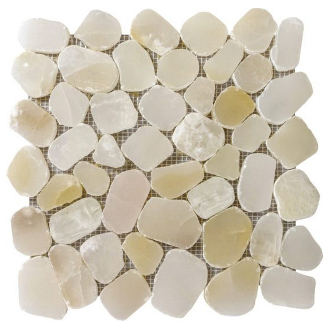 Qualis Ceramica Chelsea 12" x 12" Natural Stone Onyx Pebble Mosaic