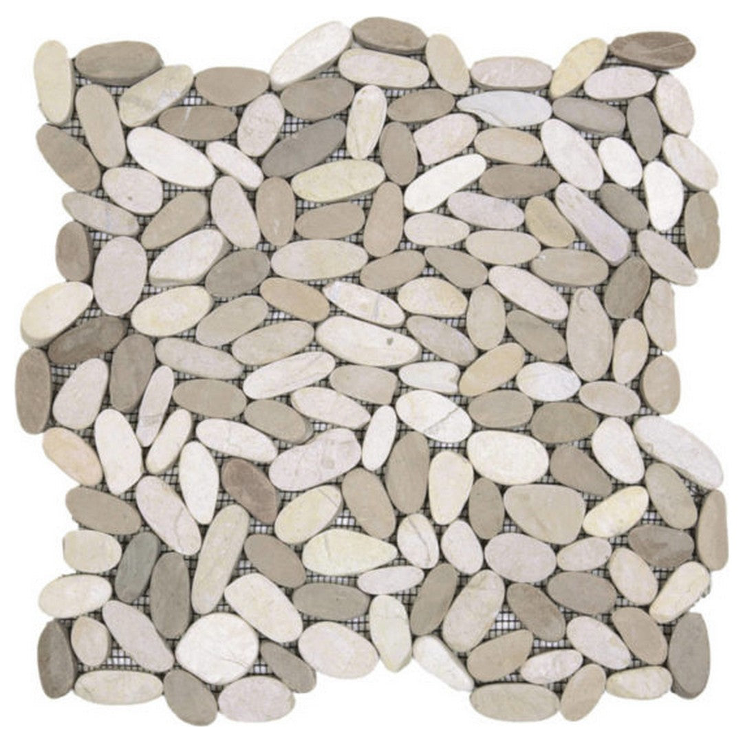Qualis Ceramica Chelsea 12" x 12" Matte Natural Stone Sliced Pebble Mosaic