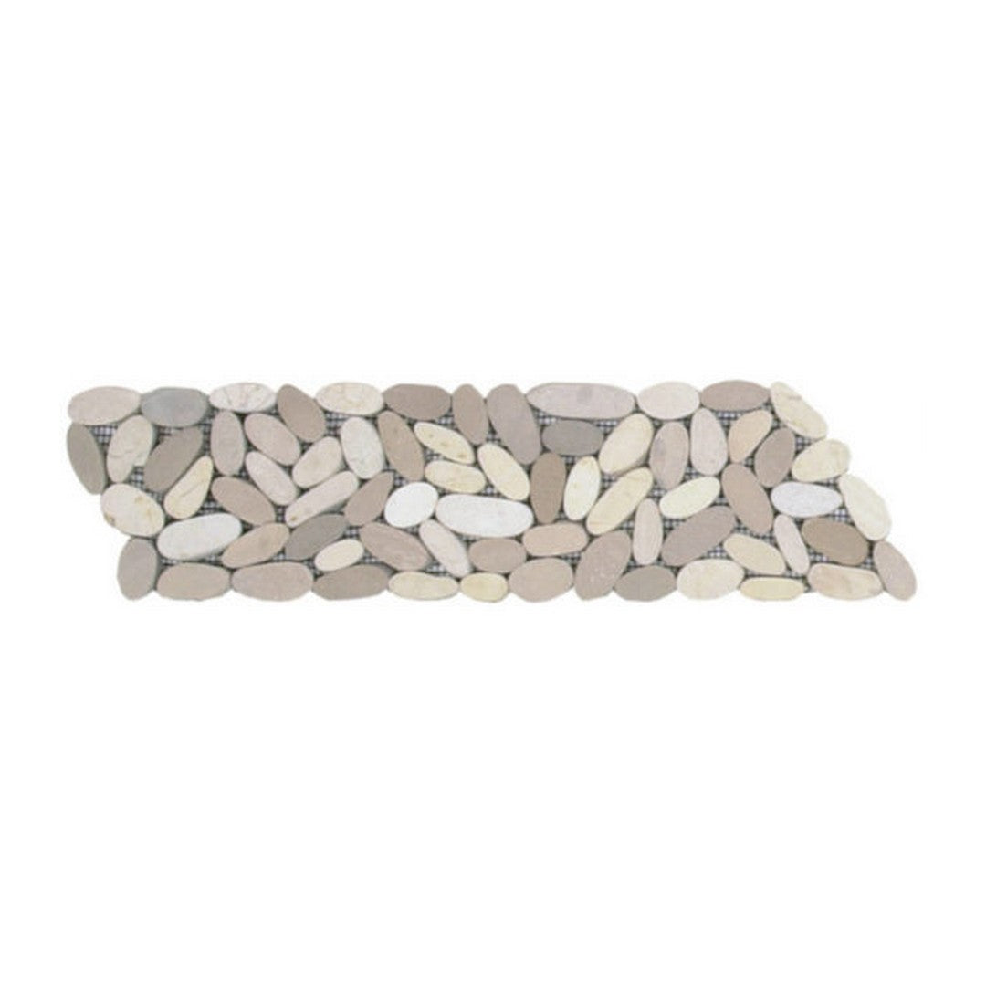 Qualis Ceramica Chelsea 4" x 12" Matte Natural Stone Pebble Border