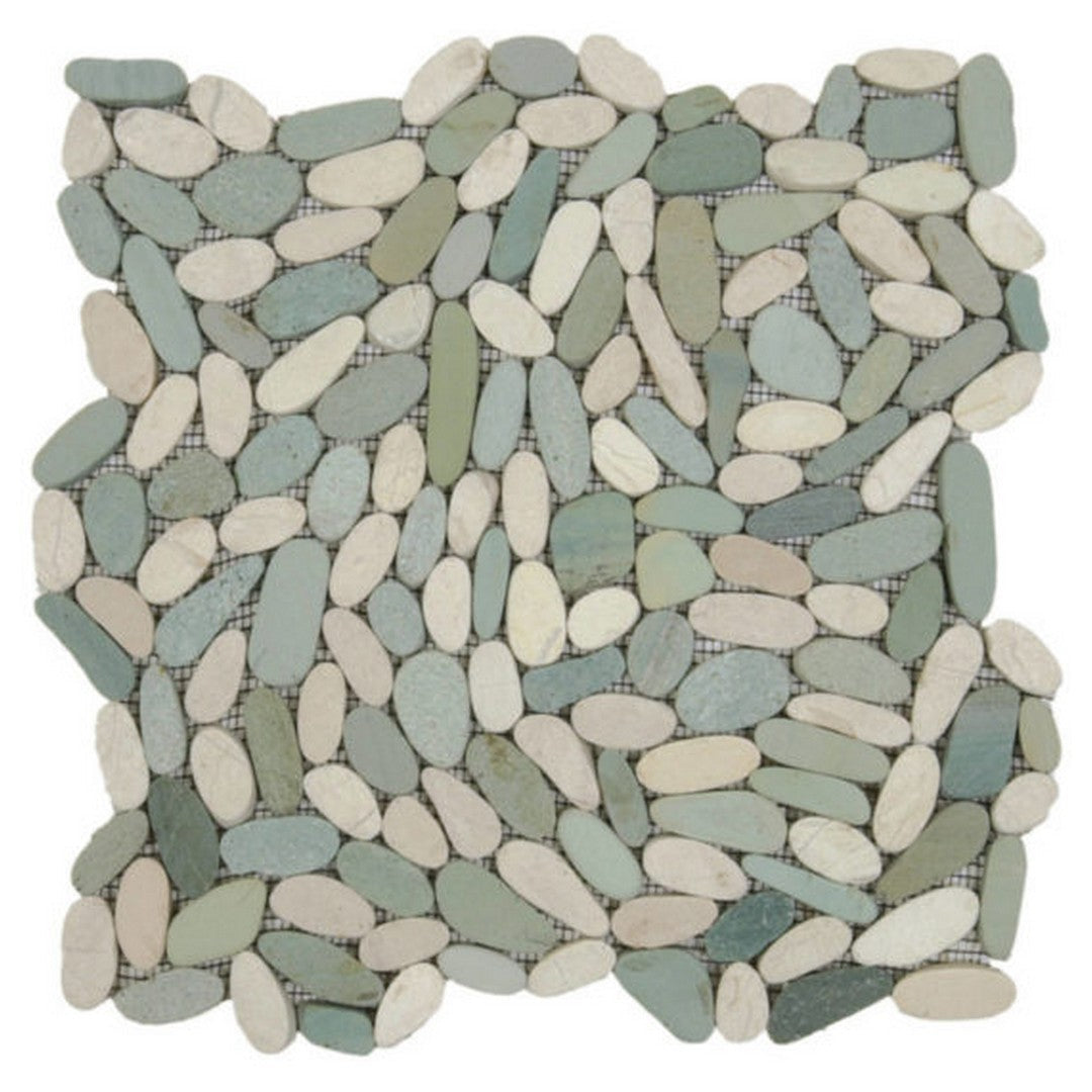 Qualis Ceramica Chelsea 12" x 12" Matte Natural Stone Sliced Pebble Mosaic