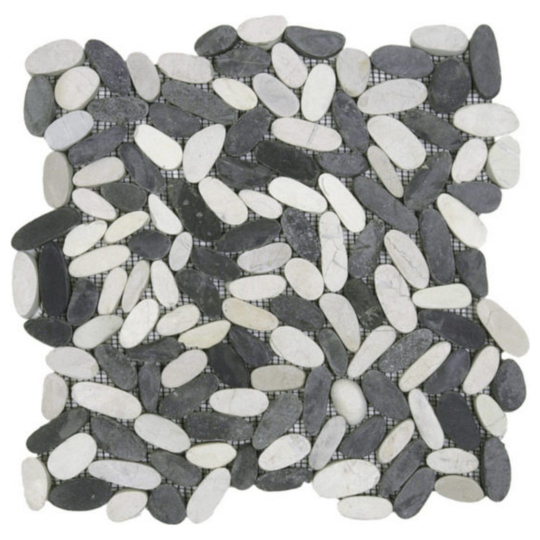 Qualis Ceramica Chelsea 12" x 12" Matte Natural Stone Sliced Pebble Mosaic