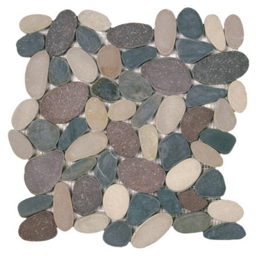 Qualis Ceramica Chelsea 12" x 12" Matte Natural Stone Xl Sliced Pebble Mosaic