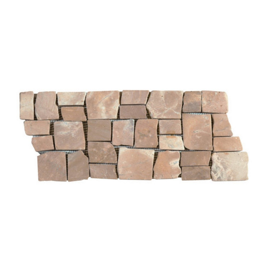 Qualis Ceramica Chelsea 5.5" x 12" Natural Stone Cubic Marble Opus Border